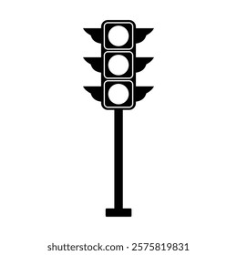 Traffic light silhouette vector design isolated on a white background