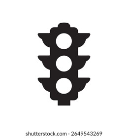 Traffic light silhouette vector flat illustration design