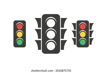 Traffic Light. Simple icon set. Flat style element for graphic design. Vector EPS10 illustration