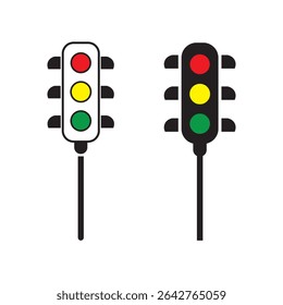 Semáforo. Conjunto de iconos simple. Elemento de estilo plano para Diseño gráfico. Vector EPS10 ilustración