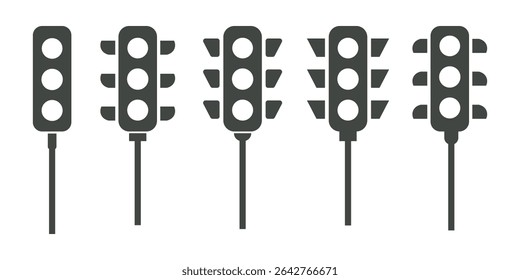 Semáforo. Conjunto de iconos simple. Elemento de estilo plano para Diseño gráfico. Vector EPS10 ilustración