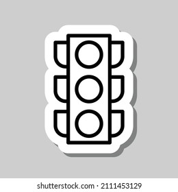 Traffic light simple icon vector. Flat desing. Sticker with shadow on gray background.ai