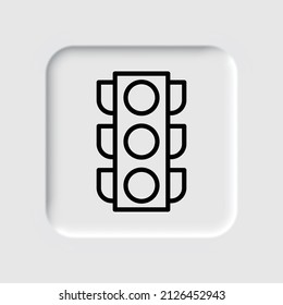Traffic light simple icon vector. Flat desing. Neumorphism design.ai