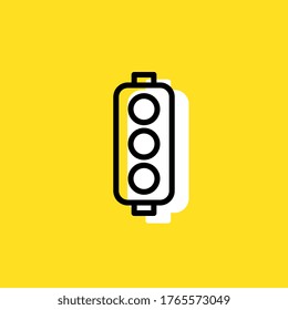Traffic light simple vector icon illustration