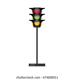 Traffic light. Single flat icon on white background. Vector illustration.