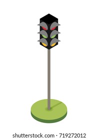 Traffic light. Single flat icon on white background. Vector illustration.