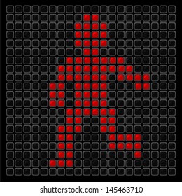Traffic light spotlight on dark background
