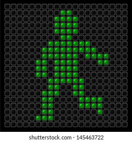 Traffic light spotlight on dark background