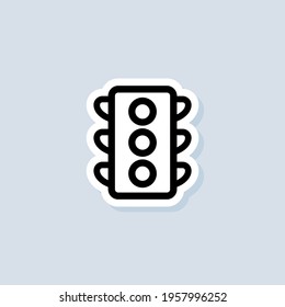 Traffic Light sticker. Traffic Light sign. Vector on isolated background. EPS 10.