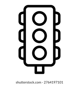 Traffic light or stop light icon to regulate vehicular traffic at intersections