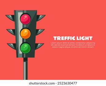 Traffic light stop lamp signal semaphore concept. Vector graphic design illustration
