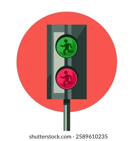 Traffic light stop lamp signal semaphore concept. Vector graphic design illustration