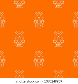 Traffic light stop railway pattern vector orange for any web design best