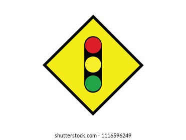 Traffic light. stop. semaphore yellow rhomb