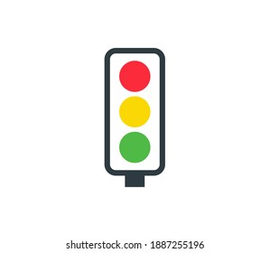 Luz de tráfico, indicador de icono de luz de parada