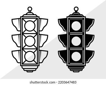 Traffic Light Svg Printable Vector Illustration Stock Vector (Royalty ...