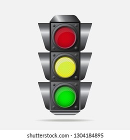 Traffic Light symbol on light background. Vector illustration. Simple road sign isolated