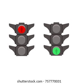 Traffic Light symbol on light background. Vector illustration. Simple road sign isolated