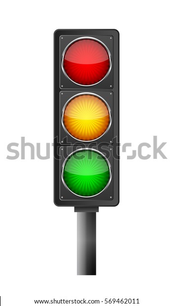 明るい背景に信号記号 ベクターイラスト 簡単な道路標識 のベクター画像素材 ロイヤリティフリー