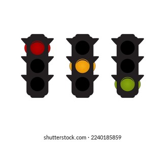 Verkehrsleicht-Konzept mit rotem, gelbem, grünem Licht - Stopp, Warten, los.