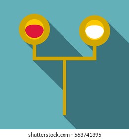Traffic light for trains icon. Flat illustration of traffic light for trains vector icon for web design