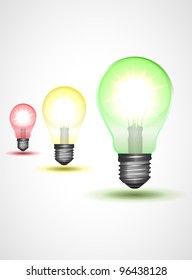 Traffic light or varicolored lamp set, vector illustration, eps10