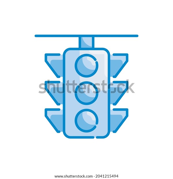 Traffic Light vector blue colours colours icon style\
illustration. Eps 10\
file