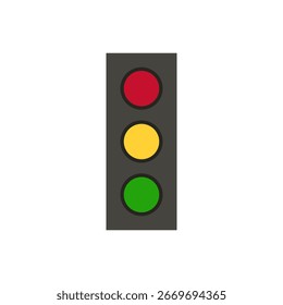 traffic light vector design. traffic light flat design, stop light and navigation. simple traffic light design illustration
