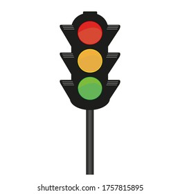Traffic light vector drawing on a white background