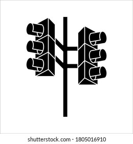traffic light vector. editable. highway icon on white background
