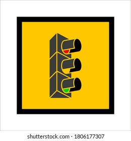 traffic light vector. editable. highway icon on white background