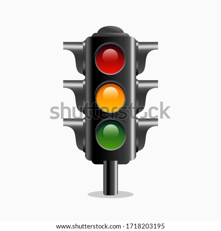 Traffic light vector icon clipart in realistic 3d vector illustration style , isolated on white background 