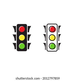 traffic light Vector icon design illustration Template