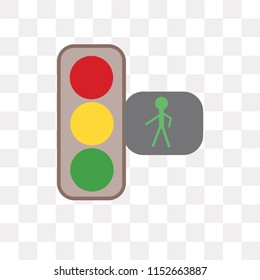 Traffic light vector icon isolated on transparent background, Traffic light logo concept