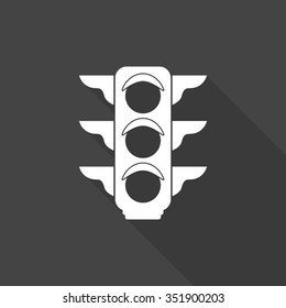traffic light vector icon with long shadow