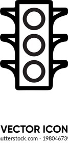 Icono de vector de semáforo. Ilustración vectorial plana moderna y simple para sitio web o aplicación móvil. Símbolo de semáforo, ilustración del logotipo. Gráficos vectoriales perfectos para píxeles	