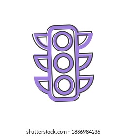 Icono de vector de semáforo sobre el estilo de dibujos animados sobre fondo aislado blanco.
