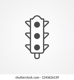 Traffic light vector icon sign symbol