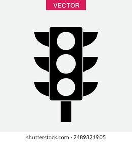 Traffic light vector icon. vector simple black illustration..eps