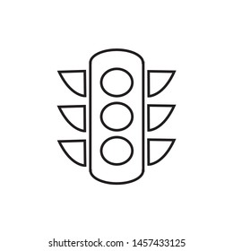 Traffic Light vector icon. Transportation traffic light symbol