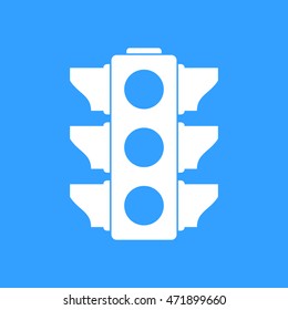 Traffic light vector icon. White illustration isolated for graphic and web design.