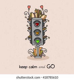 Traffic light. Vector illustration.