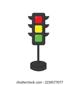 Traffic Light Vector Illustration with color 