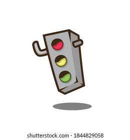 ilustración vectorial de semáforo lindo y atractivo