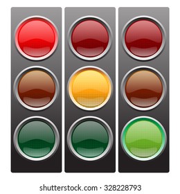 Traffic light vector illustration for design background.