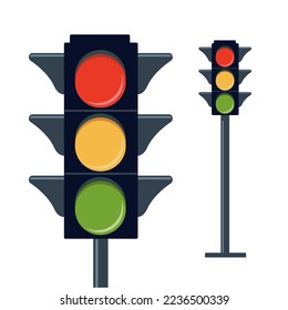 Traffic light vector illustration isolated on white background