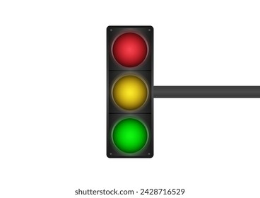 Traffic Light. Vector Illustration Isolated on White Background. 
