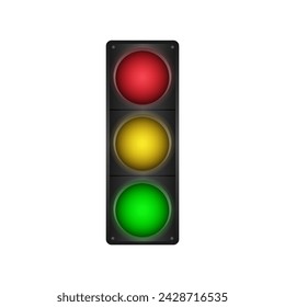 Traffic Light. Vector Illustration Isolated on White Background. 