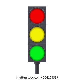Traffic light. Vector illustration isolated on white background.