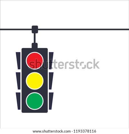 Traffic light, vector illustration on white blackground